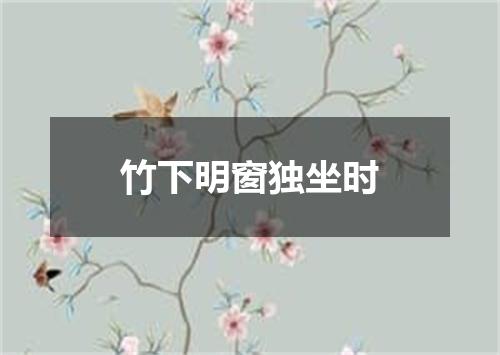 竹下明窗独坐时