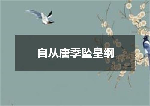 自从唐季坠皇纲