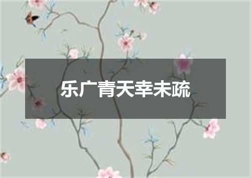 乐广青天幸未疏