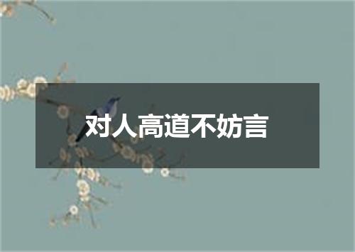 对人高道不妨言