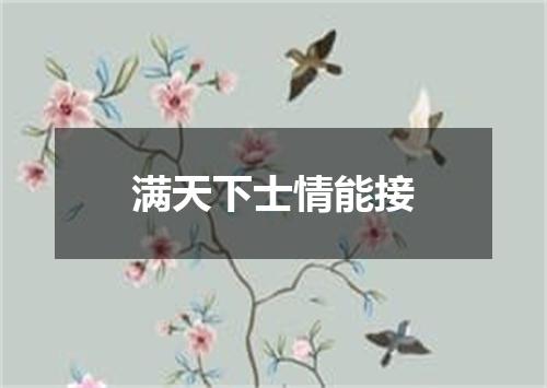 满天下士情能接