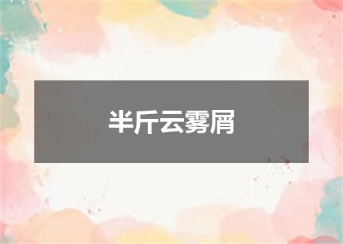 半斤云雾屑