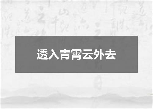 透入青霄云外去