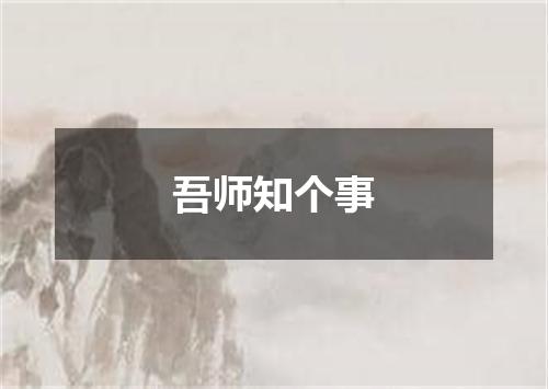 吾师知个事