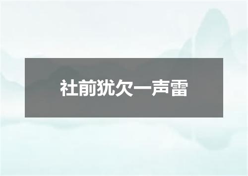 社前犹欠一声雷