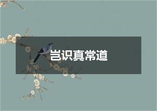 岂识真常道