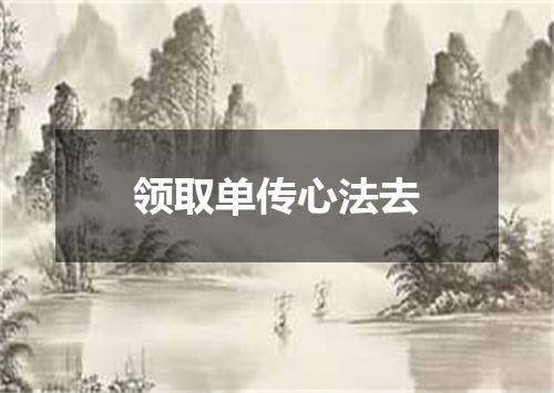 领取单传心法去