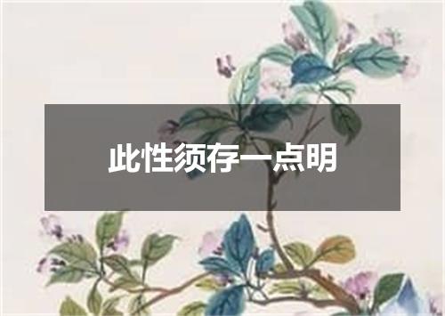 此性须存一点明