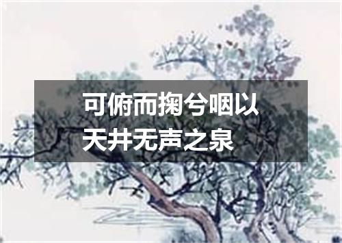 可俯而掬兮咽以天井无声之泉