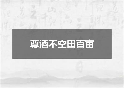 尊酒不空田百亩