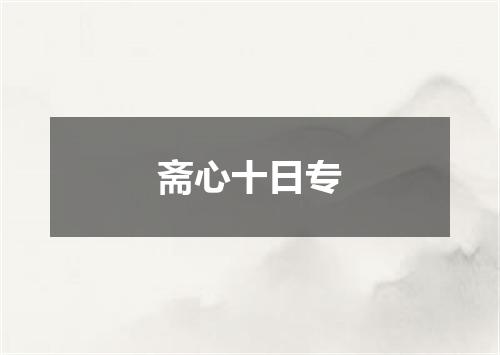 斋心十日专