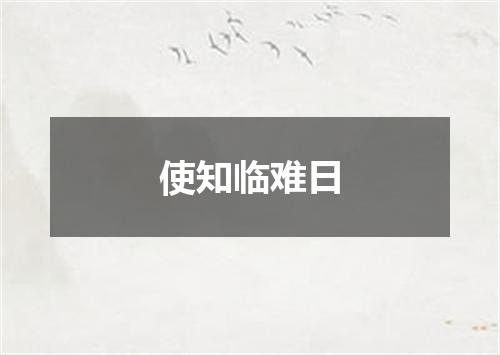 使知临难日