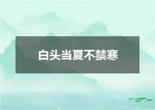 白头当夏不禁寒