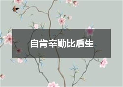 自肯辛勤比后生