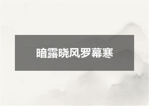 暗露晓风罗幕寒