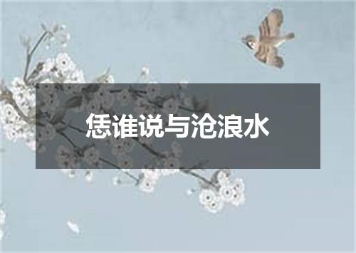 恁谁说与沧浪水