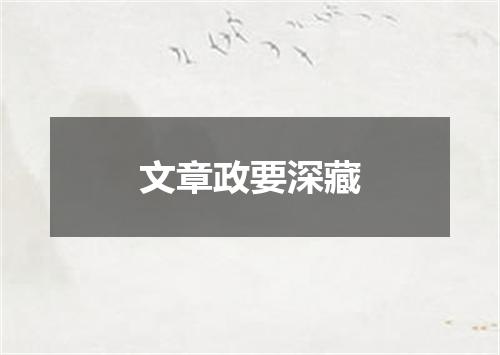 文章政要深藏