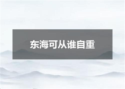 东海可从谁自重