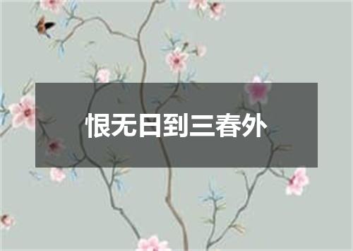 恨无日到三春外