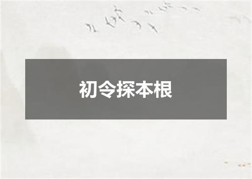 初令探本根