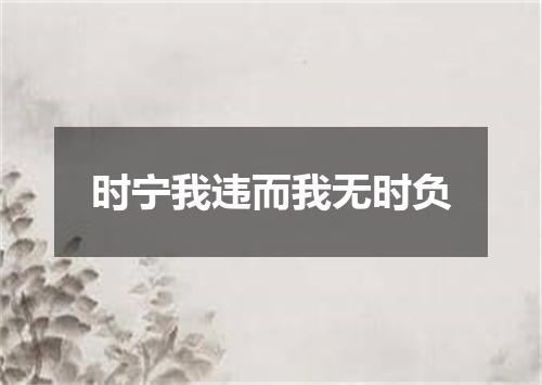 时宁我违而我无时负