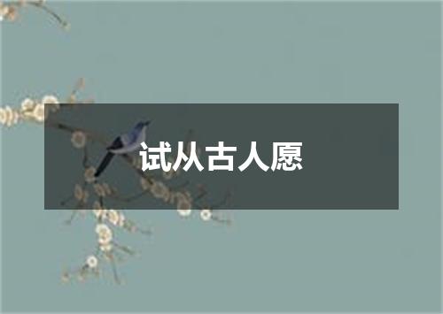 试从古人愿