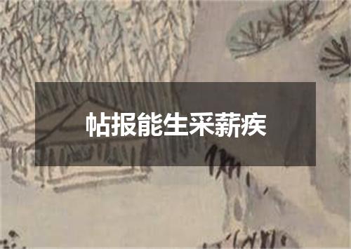 帖报能生采薪疾