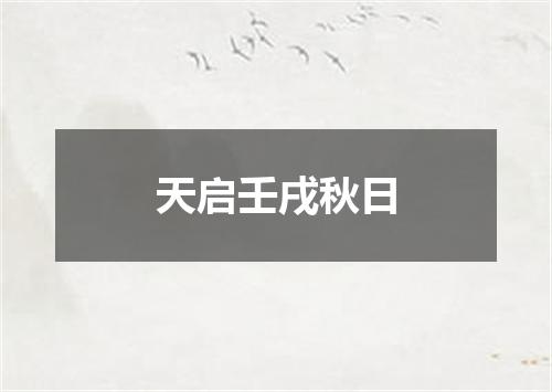 天启壬戌秋日