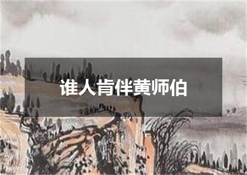 谁人肯伴黄师伯