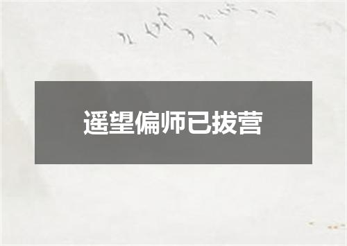 遥望偏师已拔营