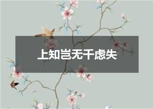 上知岂无千虑失