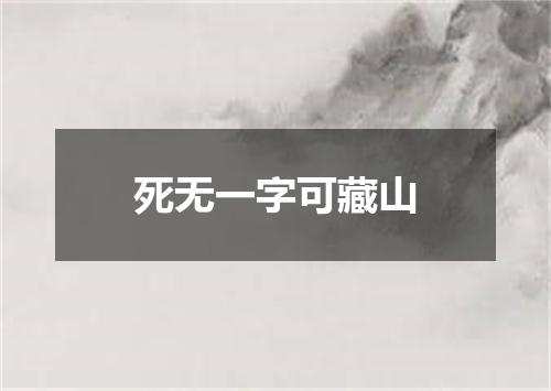 死无一字可藏山