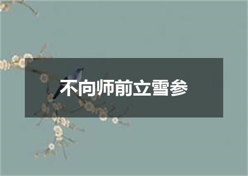 不向师前立雪参