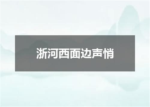 浙河西面边声悄