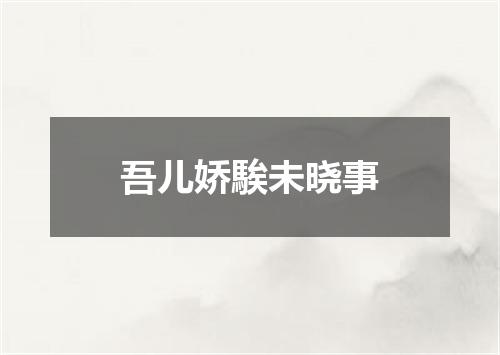 吾儿娇騃未晓事