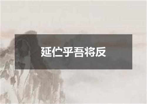 延伫乎吾将反