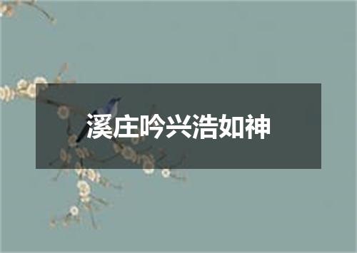 溪庄吟兴浩如神