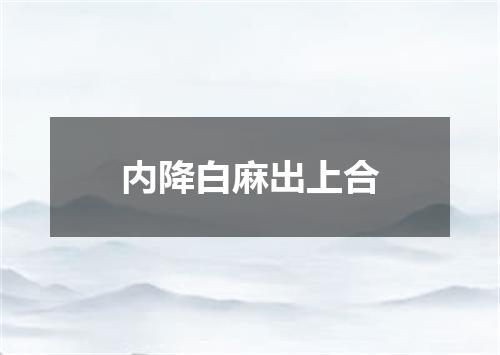 内降白麻出上合