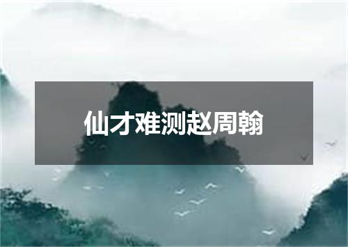 仙才难测赵周翰