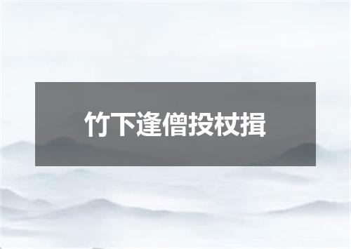 竹下逢僧投杖揖