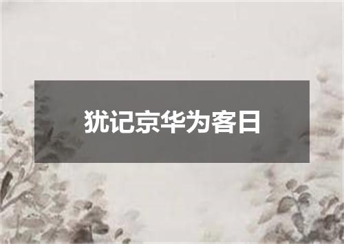 犹记京华为客日