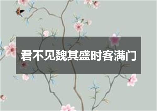 君不见魏其盛时客满门