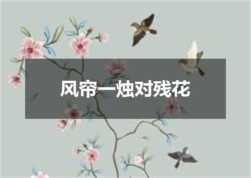 风帘一烛对残花