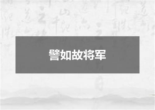 譬如故将军