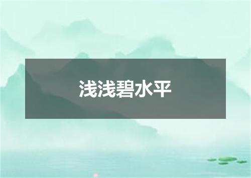 浅浅碧水平