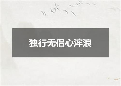 独行无侣心浶浪