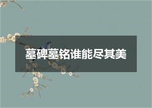 墓碑墓铭谁能尽其美