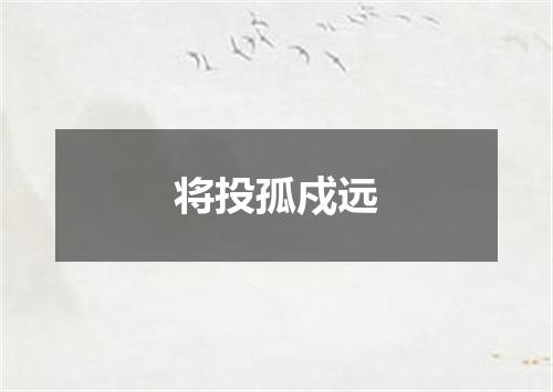 将投孤戍远