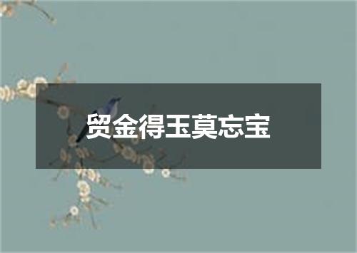 贸金得玉莫忘宝