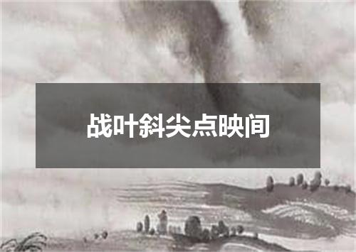 战叶斜尖点映间